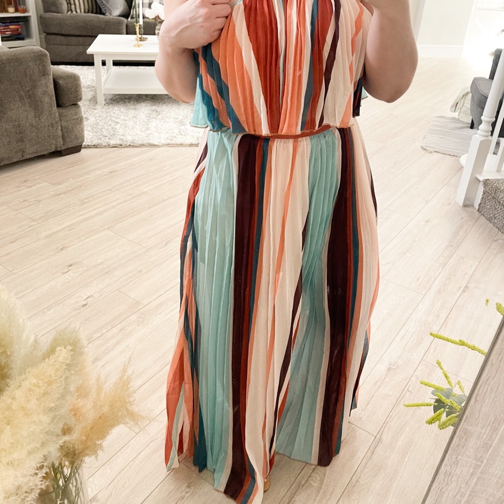 multi stripe crop top and maxi skirt set - Picture 7 of 15